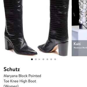 Schutz black knee high boots